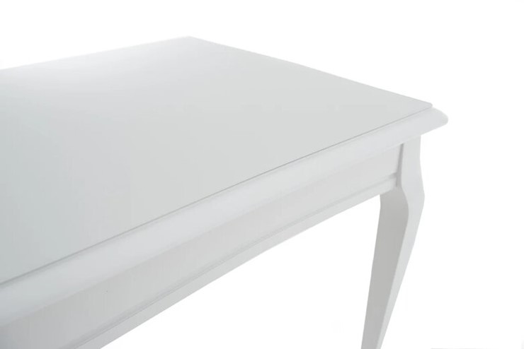 Стол раздвижной Кабриоль GLASS 1200х800, (Тон 9 - Эмаль белая + Белое стекло) в Урае - изображение 5