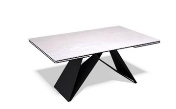 Керамический обеденный стол KB1400, черный/керамика белая в Югорске