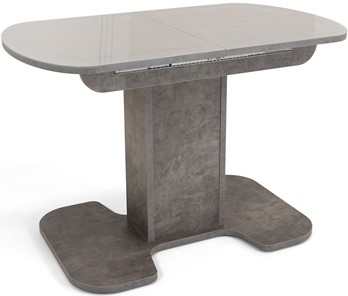 Кухонный раздвижной стол Киото-1 (ноги серый камень, серебро/серый камень) в Советском