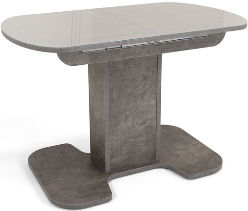 Кухонный раздвижной стол Киото-1 (ноги серый камень, серебро/серый камень) в Лангепасе - изображение