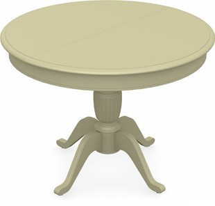 Кухонный стол раскладной Леонардо-1 исп. Круг 1000, тон 10 Покраска + патина с прорисовкой (на столешнице) в Урае