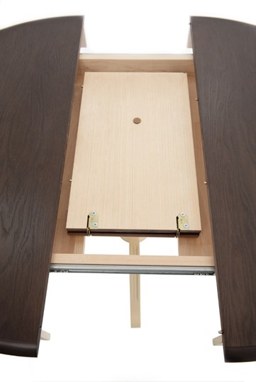 Кухонный стол раздвижной Леонардо-1 исп. Круг 820, тон 4 (Морилка/Эмаль) в Лангепасе - изображение 4