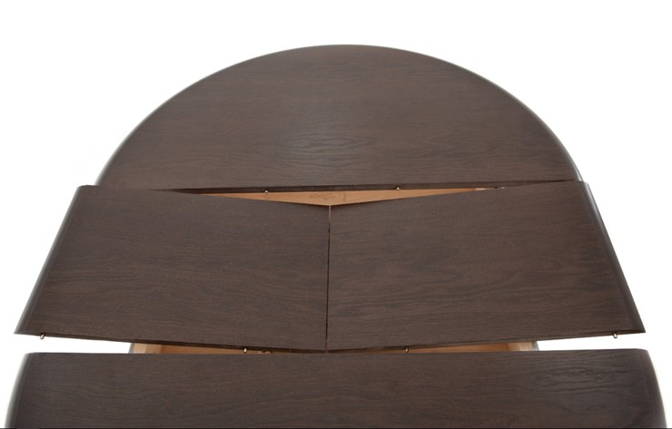Кухонный стол раздвижной Леонардо-1 исп. Круг 820, тон 4 (Морилка/Эмаль) в Лангепасе - изображение 5