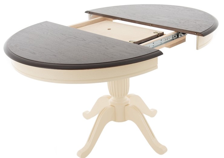 Кухонный раздвижной стол Леонардо-1 исп. Круг 900, тон 2 (Морилка/Эмаль) в Югорске - изображение 2