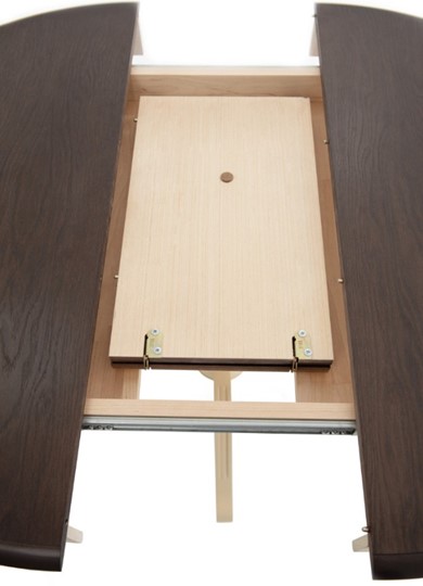 Кухонный стол раздвижной Леонардо-1 исп. Круг 900, тон 4 (Морилка/Эмаль) в Урае - изображение 4