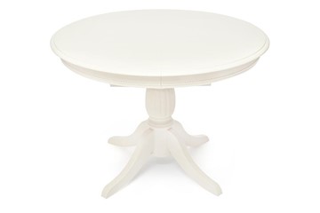 Кухонный раскладной стол LEONARDO (Леонардо) Dia 107+46x76 pure white (402) в Сургуте