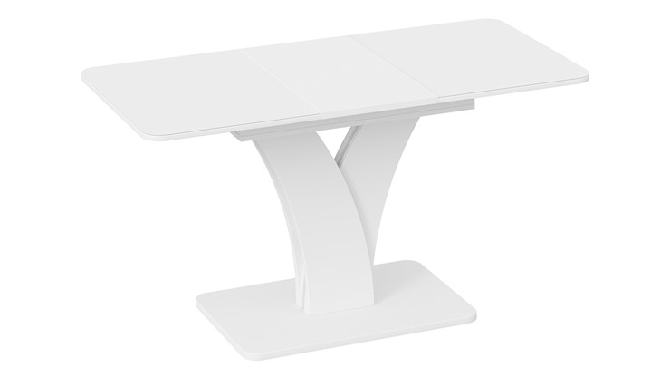 Кухонный стол раскладной Люксембург тип 2 (Белый/Стекло белое матовое) в Лангепасе - изображение 1