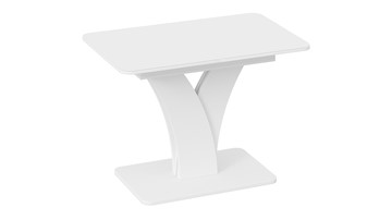 Кухонный стол раскладной Люксембург тип 2 (Белый/Стекло белое матовое) в Нижневартовске