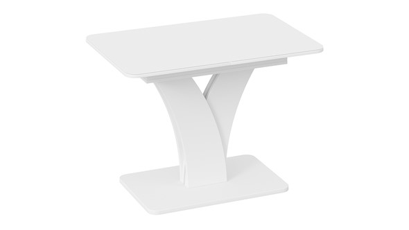 Кухонный стол раскладной Люксембург тип 2 (Белый/Стекло белое матовое) в Лангепасе - изображение