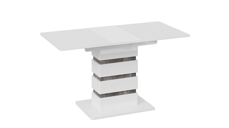 Кухонный стол раздвижной Мадейра тип 1 (Белый глянец/Ателье темный) в Советском - изображение 3