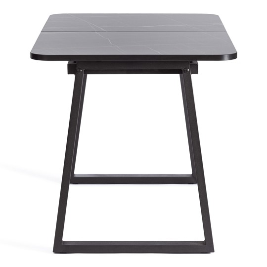 Кухонный стол раскладной MALTIDO ЛДСП/HPL/металл, 130/160x75x75 Мрамор чёрный/чёрный арт.20627 в Лангепасе - изображение 1