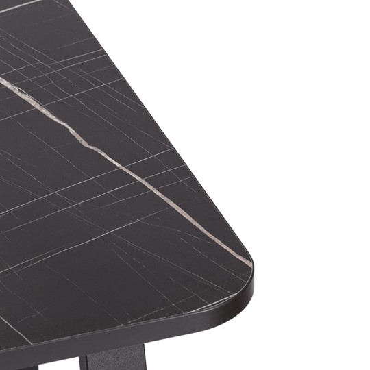 Кухонный стол раскладной MALTIDO ЛДСП/HPL/металл, 130/160x75x75 Мрамор чёрный/чёрный арт.20627 в Лангепасе - изображение 10