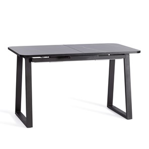 Кухонный стол раскладной MALTIDO ЛДСП/HPL/металл, 130/160x75x75 Мрамор чёрный/чёрный арт.20627 в Сургуте