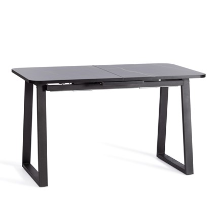 Кухонный стол раскладной MALTIDO ЛДСП/HPL/металл, 130/160x75x75 Мрамор чёрный/чёрный арт.20627 в Когалыме - изображение