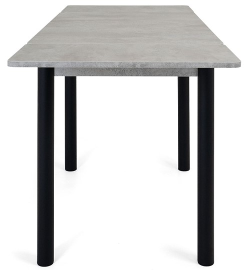 Кухонный раскладной стол Милан-2 EVO, ноги черные, светлый цемент в Лангепасе - изображение 1