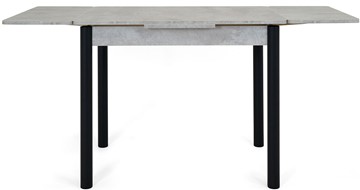 Кухонный раскладной стол Милан-2 EVO, ноги черные, светлый цемент в Лангепасе - предосмотр 4