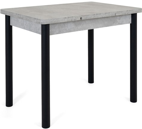 Кухонный раскладной стол Милан-2 EVO, ноги черные, светлый цемент в Лангепасе - изображение