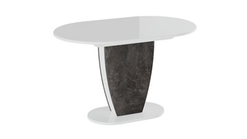 Кухонный стол раскладной Монреаль тип 1 (Белый глянец/Моод темный) в Ханты-Мансийске