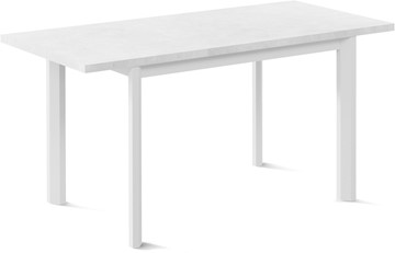 Кухонный раздвижной стол Нагано-1L (ноги металлические белые, белый цемент) в Советском - предосмотр 1