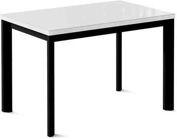 Кухонный раскладной стол Кубика Нагано-2G (ноги черные, стекло cristal/белый цемент) в Югорске