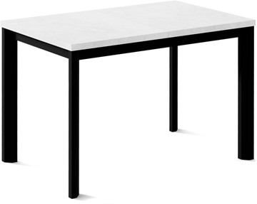 Кухонный стол раздвижной Нагано-2L (ноги черные, белый цемент) в Лангепасе