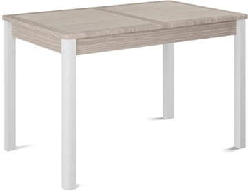 Раздвижной стол Ницца-1 ПЛ (ноги белые, плитка бежевая/лофт) в Нягани