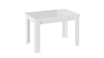 Кухонный раздвижной стол Норман тип 1, цвет Белый/Стекло белый глянец в Ханты-Мансийске