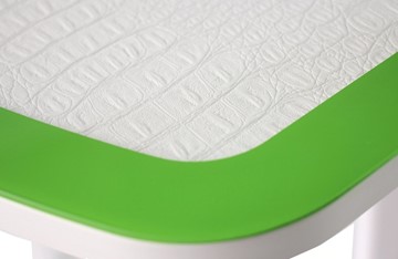 Кухонный раскладной стол ПГ-01 СТК, белый/зеленый/крокодил белый/белый в Югорске - предосмотр 1