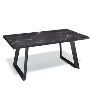Кухонный раскладной стол PL1400 (черный/стекло камень черный глянец) в Лангепасе
