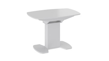 Кухонный раскладной стол Портофино (СМ(ТД)-105.01.11(1)), цвет  Белый глянец/Стекло белое в Сургуте