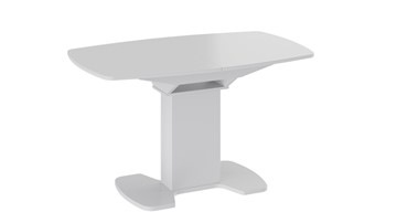 Кухонный раздвижной стол Портофино (СМ(ТД)-105.02.11(1)), цвет Белый глянец/Стекло белое в Сургуте