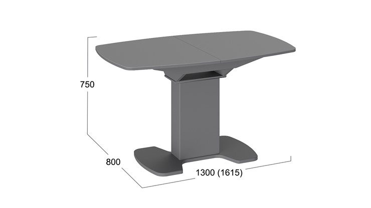Раздвижной стол Портофино (СМ(ТД)-105.02.11(1)), цвет Серое/Стекло серое матовое LUX в Сургуте - изображение 1
