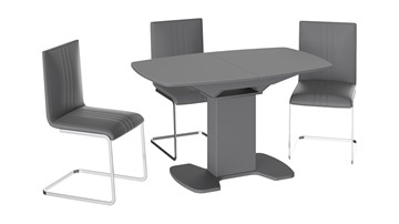 Раздвижной стол Портофино (СМ(ТД)-105.02.11(1)), цвет Серое/Стекло серое матовое LUX в Сургуте - предосмотр 2