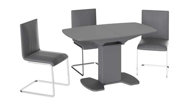 Раздвижной стол Портофино (СМ(ТД)-105.02.11(1)), цвет Серое/Стекло серое матовое LUX в Радужном - изображение 2