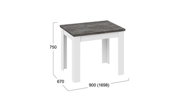 Кухонный раскладной стол Промо тип 3 (Белый/Ателье темный) в Нягани - предосмотр 4