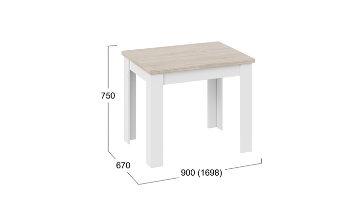 Кухонный стол раздвижной Промо тип 3 (Белый/Дуб сонома светлый) в Лангепасе - изображение 4