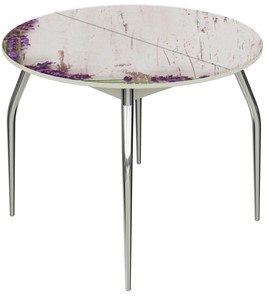 Кухонный стол раскладной Ривьера - Круг, ноги метал. крашеные №24, ФП (Дерево №25) в Лангепасе