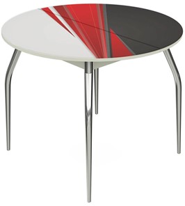 Кухонный стол раздвижной Ривьера - Круг, ноги метал. крашеные №24, ФП (Текстура №46) в Сургуте