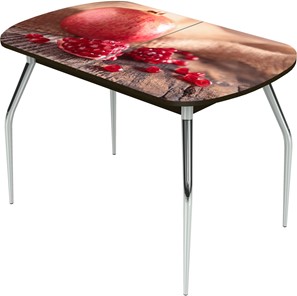 Кухонный стол раскладной Ривьера исп.1 ноги метал. крашеные №24 Фотопечать (Фрукты №4) в Лангепасе