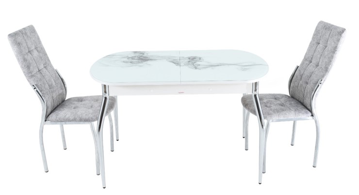 Раздвижной стол Ривьера исп.1 ноги метал. крашеные №24 Фотопечать (Кофе №10) в Лангепасе - изображение 12