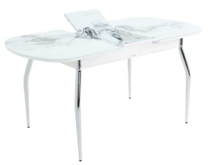 Кухонный раскладной стол Ривьера исп.1 ноги метал. крашеные №24 Фотопечать (Текстура №45) в Лангепасе - изображение 2