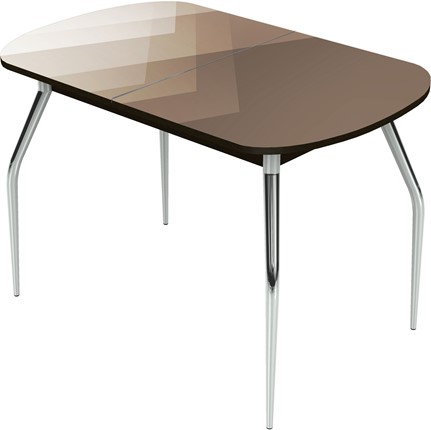 Кухонный раскладной стол Ривьера исп.1 ноги метал. крашеные №24 Фотопечать (Текстура №45) в Лангепасе - изображение