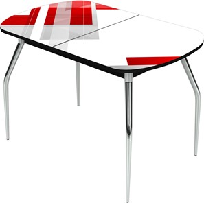 Раздвижной стол Ривьера исп.1 ноги метал. крашеные №24 Фотопечать (Текстура №47) в Сургуте