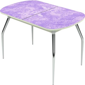 Кухонный раздвижной стол Ривьера исп.1 ноги метал. крашеные №24 Фотопечать (Текстура №49) в Лангепасе