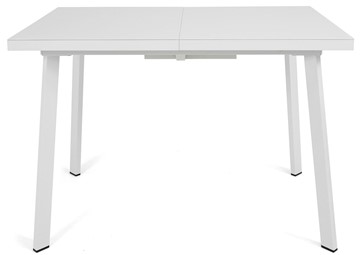 Кухонный раскладной стол Сальвадор-2G (ноги белые, стекло cristal/белый цемент) в Радужном - предосмотр 1