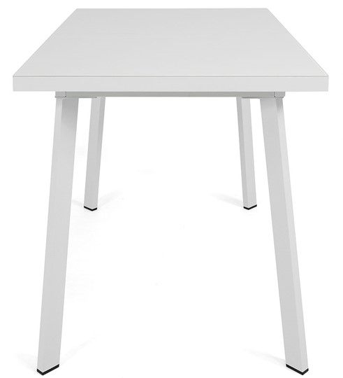 Кухонный раскладной стол Сальвадор-2G (ноги белые, стекло cristal/белый цемент) в Югорске - изображение 2