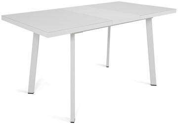 Раздвижной стол Сальвадор-1G (ноги белые, стекло cristal/белый цемент) в Нягани - предосмотр 3