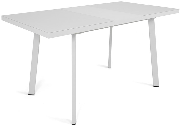 Кухонный раскладной стол Сальвадор-2G (ноги белые, стекло cristal/белый цемент) в Лангепасе - изображение 3