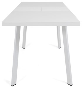 Раздвижной стол Сальвадор-1G (ноги белые, стекло cristal/белый цемент) в Сургуте - предосмотр 4