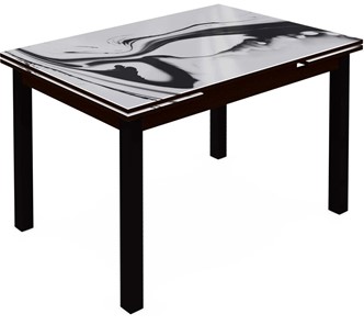 Кухонный стол раскладной Шанхай исп.2 ноги хром №10 (Exclusive h187/черный) в Когалыме